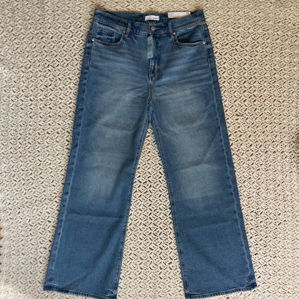 LOFT Women's Wide Leg Denim Jeans